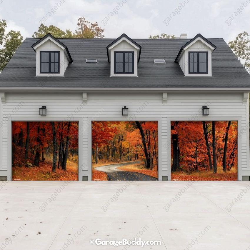 Autumn Road | Nature Garage Door Cover - Image 12