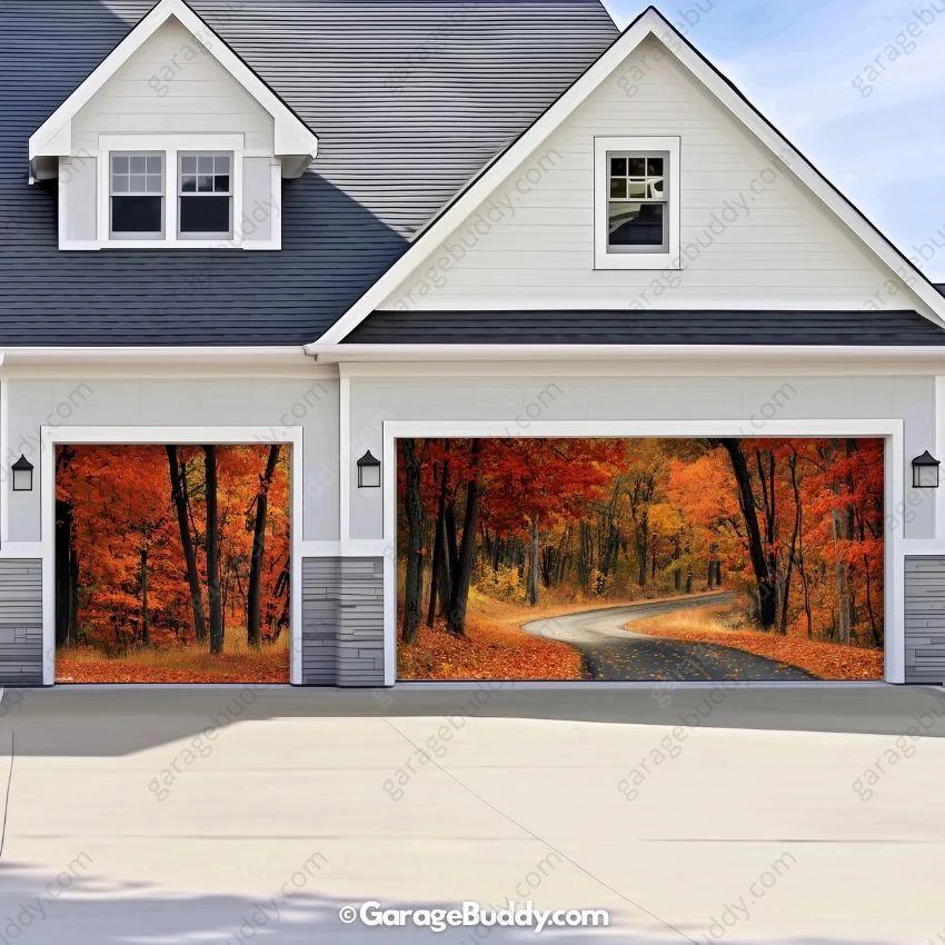 Autumn Road | Nature Garage Door Cover - Image 5