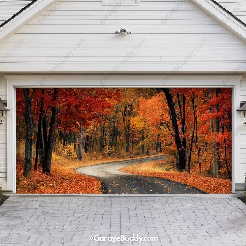 Autumn Road | Nature Garage Door Cover - Image 6