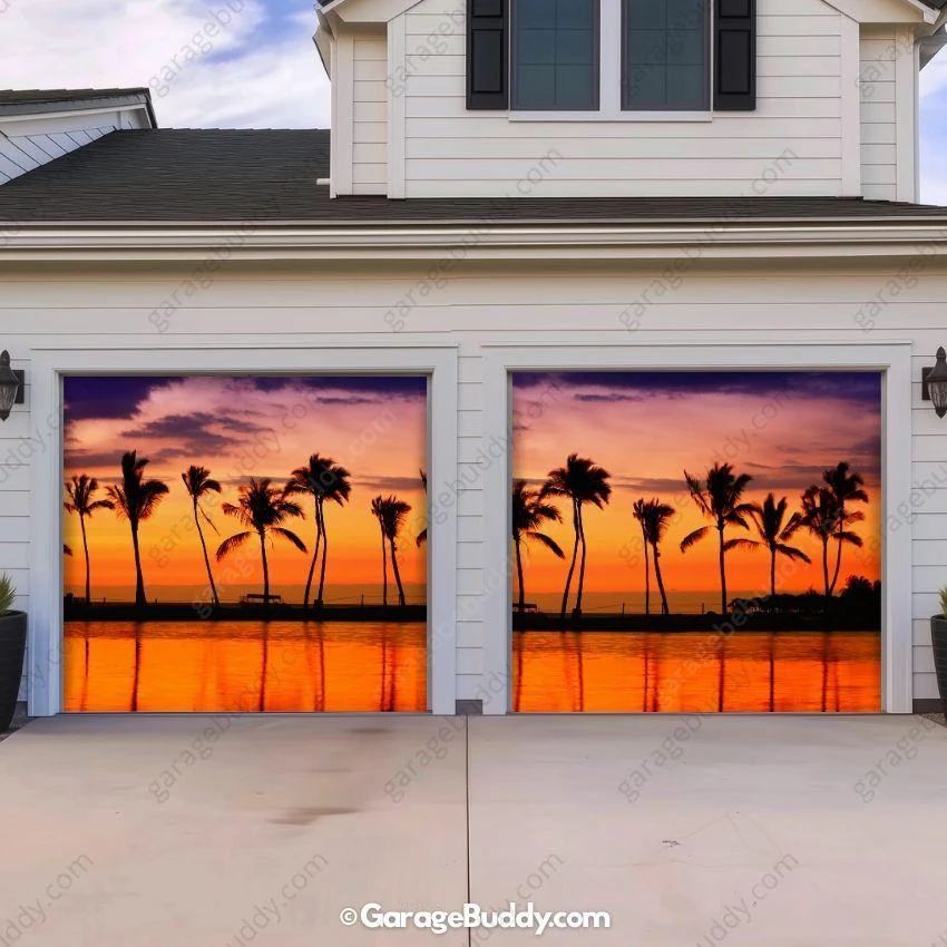 Beach Sunset | Nature Garage Door Cover - Image 3