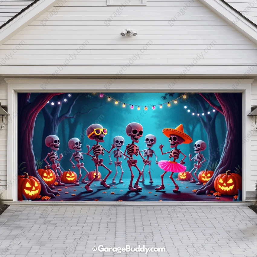 Boogie Bones (Glow) | Halloween Garage Door Cover - Image 11