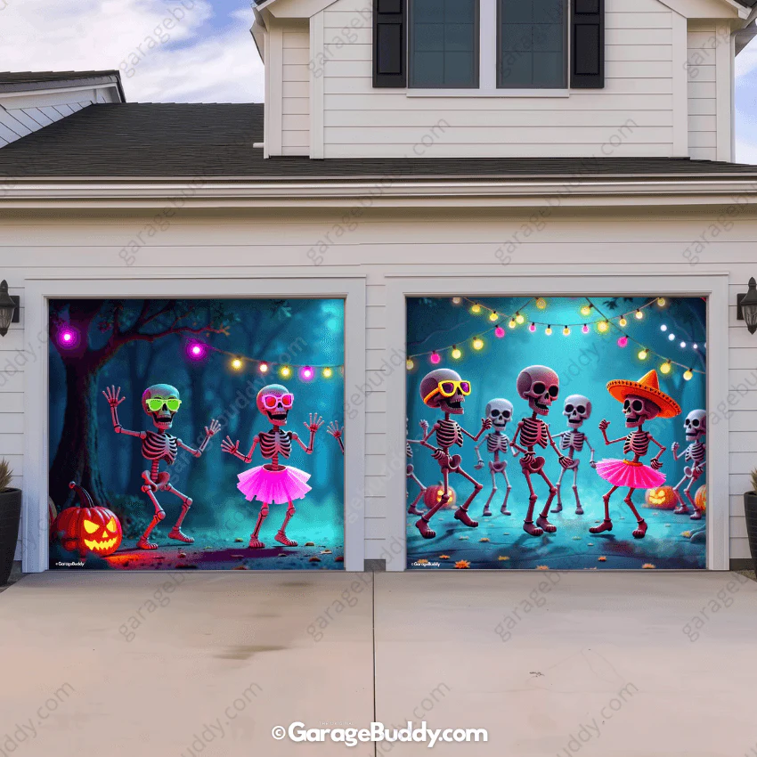 Boogie Bones (Glow) | Halloween Garage Door Cover - Image 13