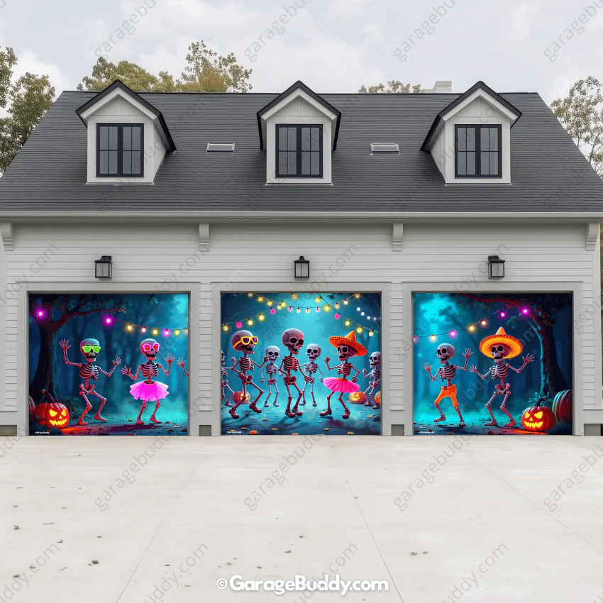 Boogie Bones (Glow) | Halloween Garage Door Cover - Image 18