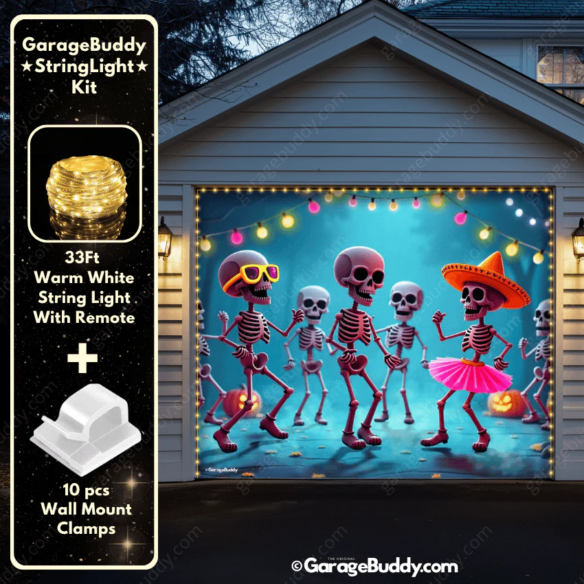 Boogie Bones (Glow) | Halloween Garage Door Cover - Image 9