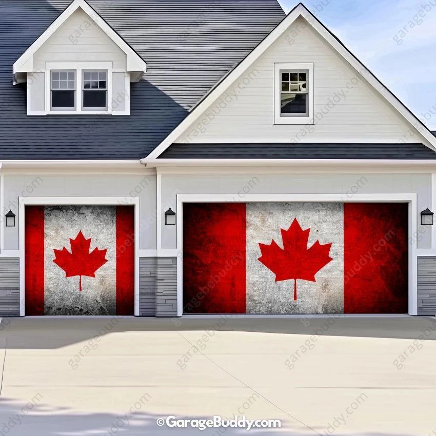 Canada Flag (Rustic) | Patriotic Garage Door Cover - Image 10