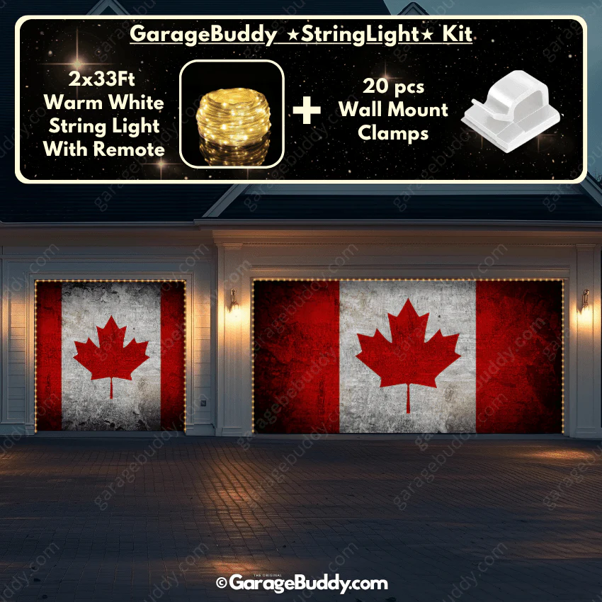 Canada Flag (Rustic) | Patriotic Garage Door Cover - Image 17