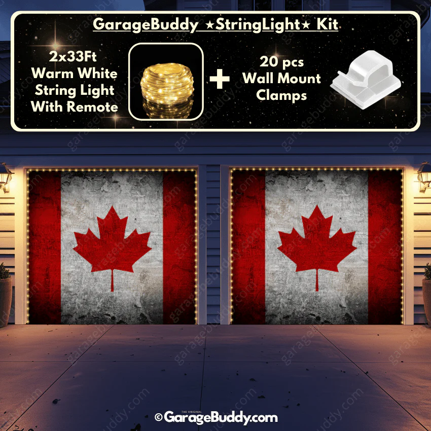 Canada Flag (Rustic) | Patriotic Garage Door Cover - Image 18