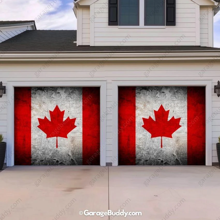 Canada Flag (Rustic) | Patriotic Garage Door Cover - Image 4