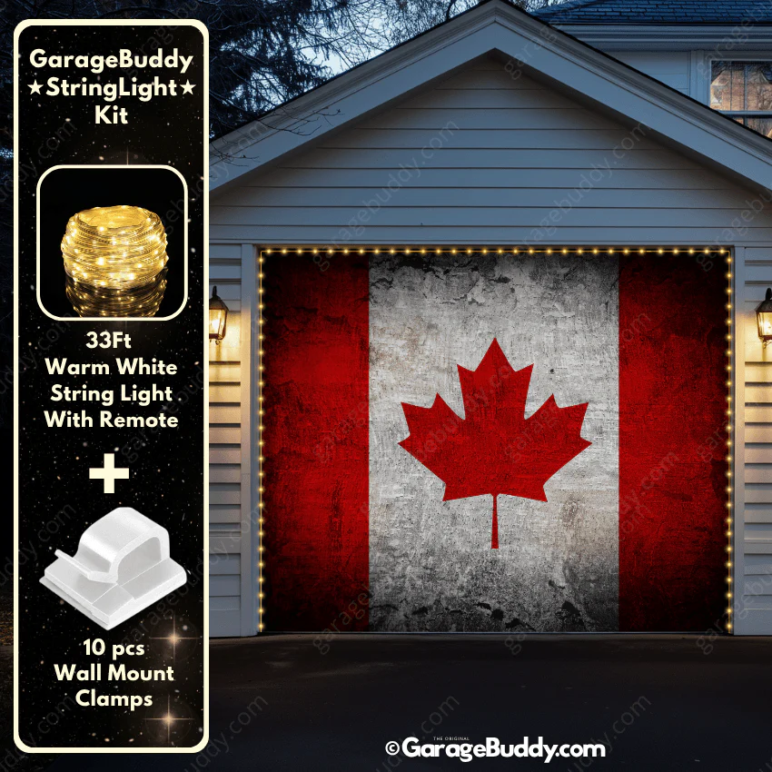 Canada Flag (Rustic) | Patriotic Garage Door Cover - Image 7