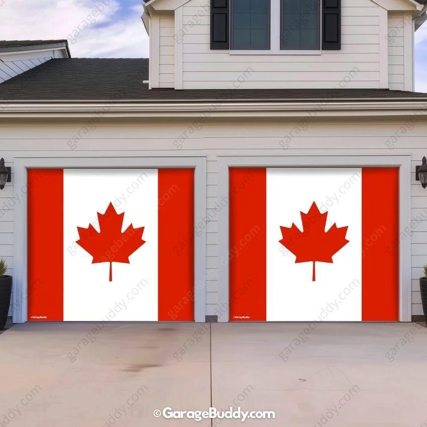 Canada Flag (Plain) | Patriotic Garage Door Cover - Image 3