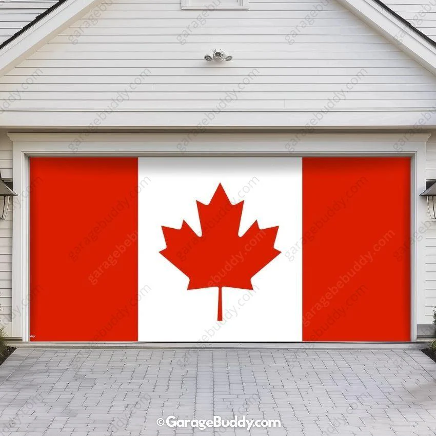 Canada Flag (Plain) | Patriotic Garage Door Cover - Image 4