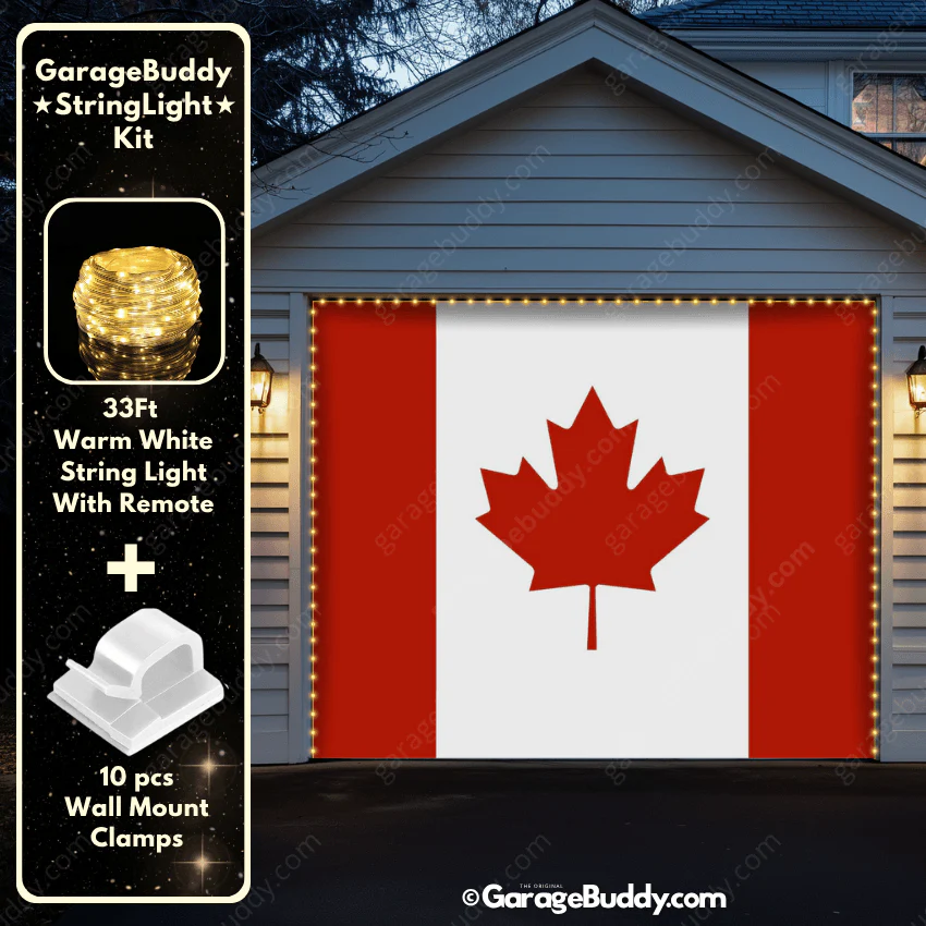 Canada Flag (Plain) | Patriotic Garage Door Cover - Image 5