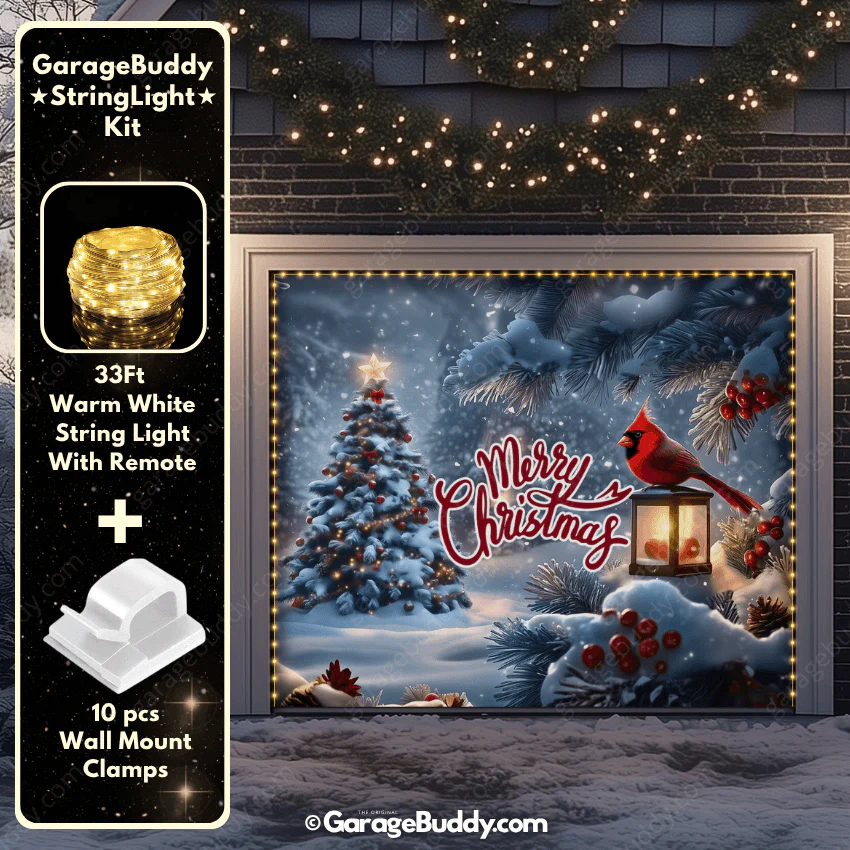 Cardinal's Christmas | Christmas Garage Door Cover - Image 10