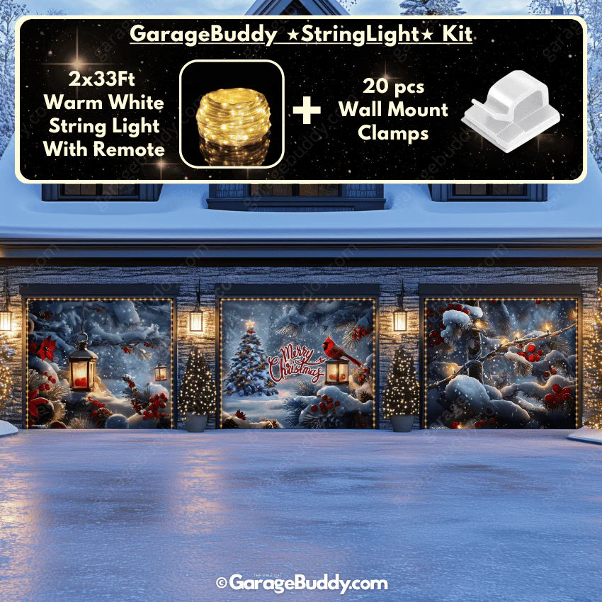 Cardinal's Christmas | Christmas Garage Door Cover - Image 18
