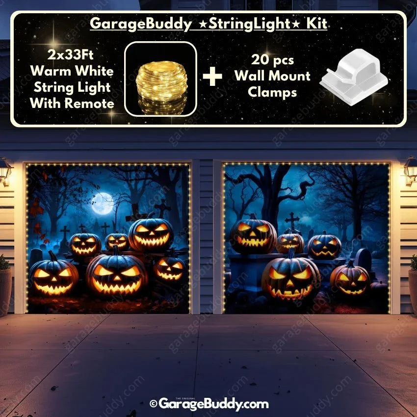 Cursed Pumpkins (Glow) | Halloween Garage Door Cover - Image 13