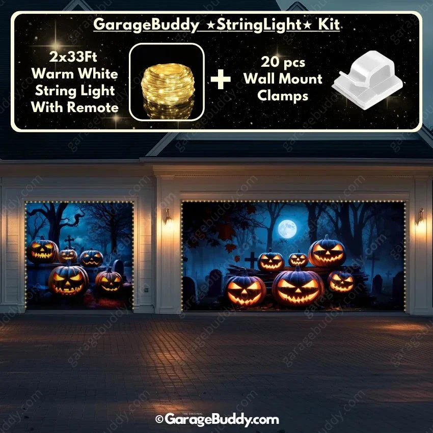 Cursed Pumpkins (Glow) | Halloween Garage Door Cover - Image 17