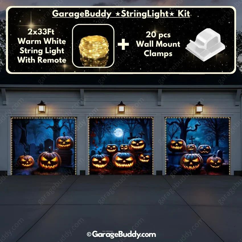 Cursed Pumpkins (Glow) | Halloween Garage Door Cover - Image 20