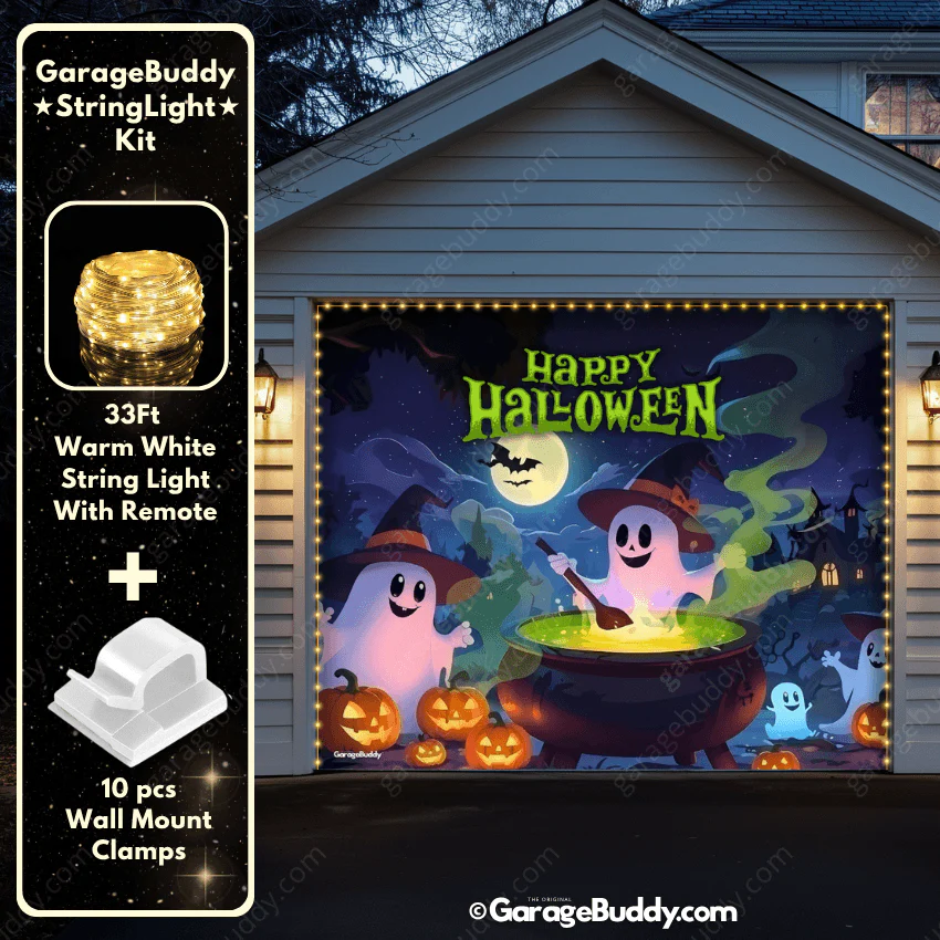 Cute Ghosts (Glow)| Halloween Garage Door Cover - Image 13