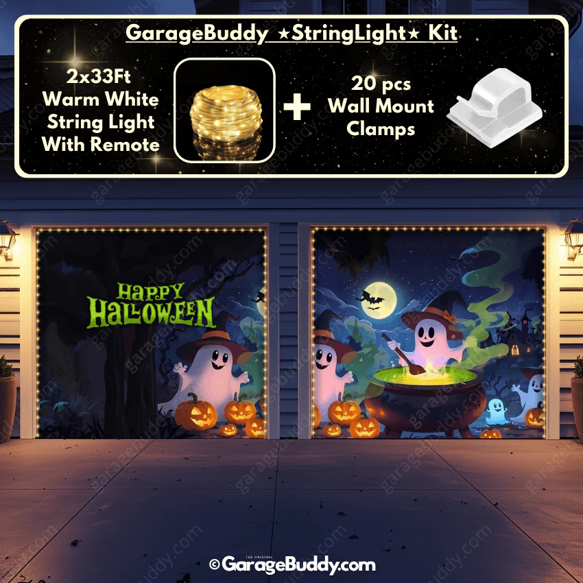 Cute Ghosts (Glow)| Halloween Garage Door Cover - Image 14