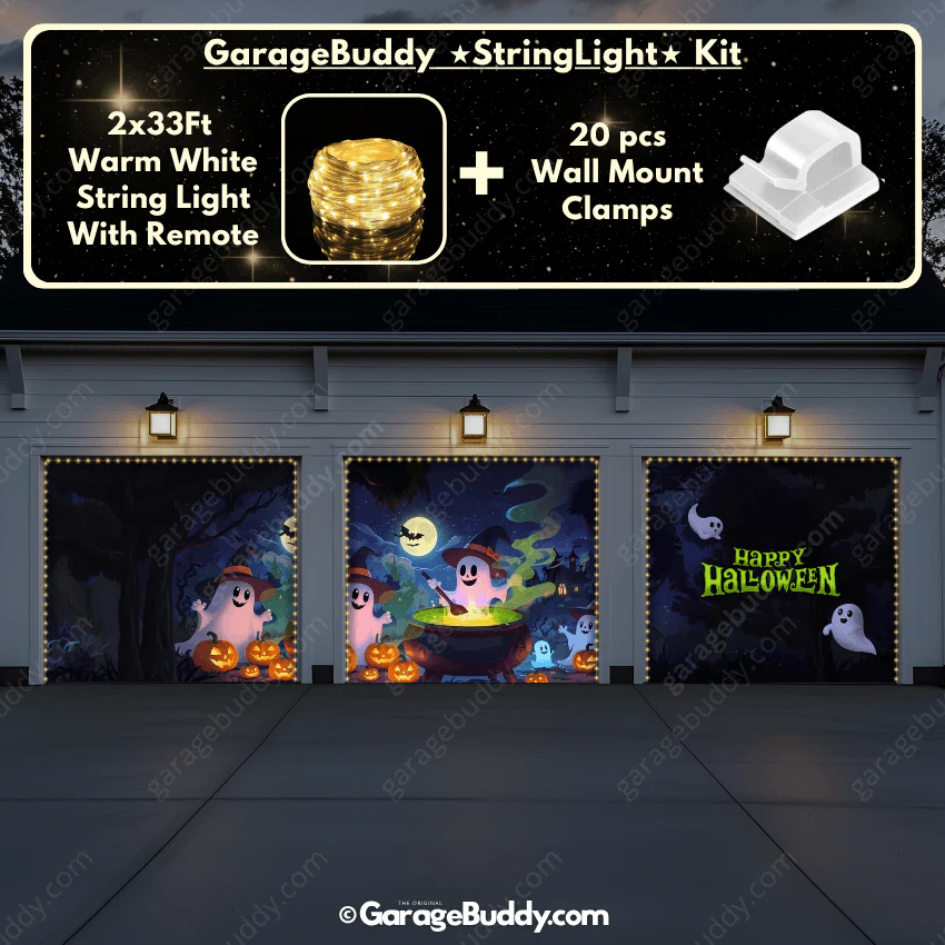 Cute Ghosts (Glow)| Halloween Garage Door Cover - Image 19