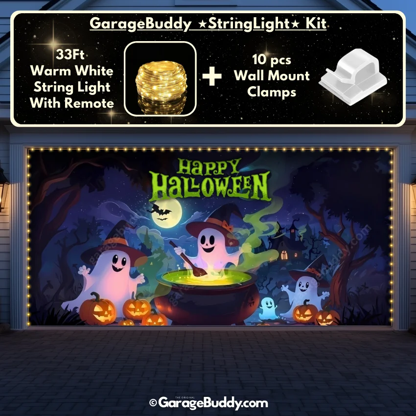 Cute Ghosts (Glow)| Halloween Garage Door Cover - Image 22