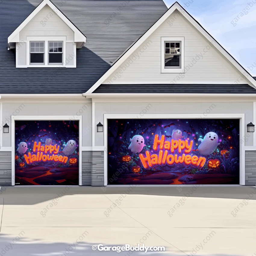 Ghost Party (Glow) | Halloween Garage Door Cover - Image 22