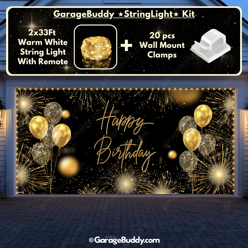 Happy Birthday Gold | GarageBuddy Garage Door Cover - Image 11