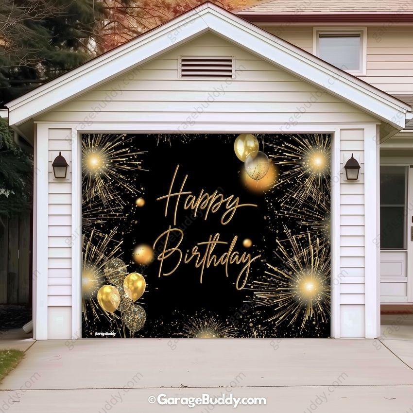 Happy Birthday Gold | GarageBuddy Garage Door Cover - Image 9