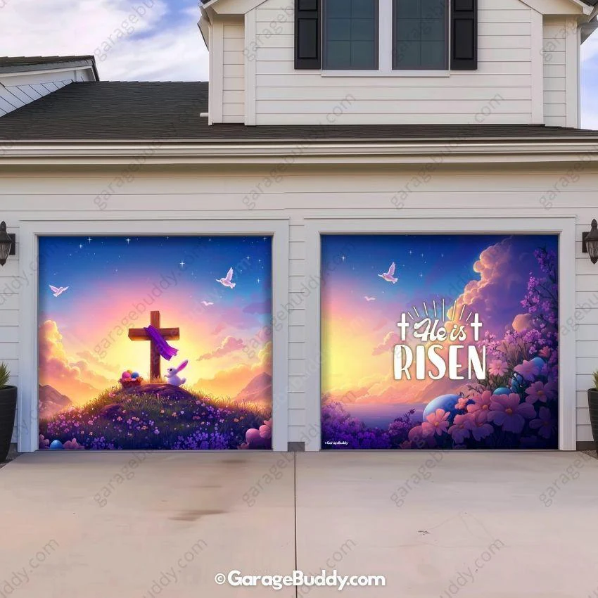 He Is Risen (Easter) | Festive Garage Door Cover - Image 3