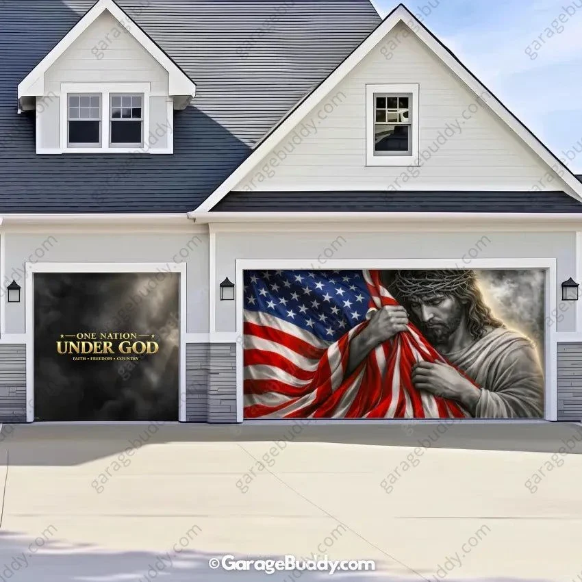 One Nation Under God | Patriotic Garage Door Cover - Image 18
