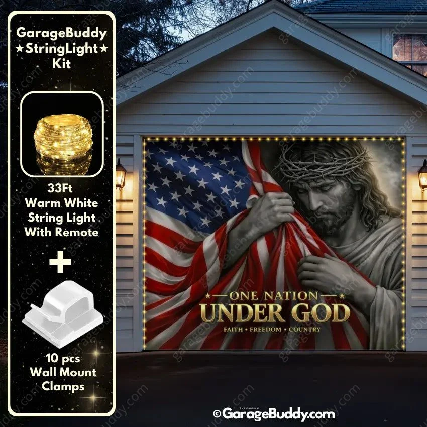 One Nation Under God | Patriotic Garage Door Cover - Image 3