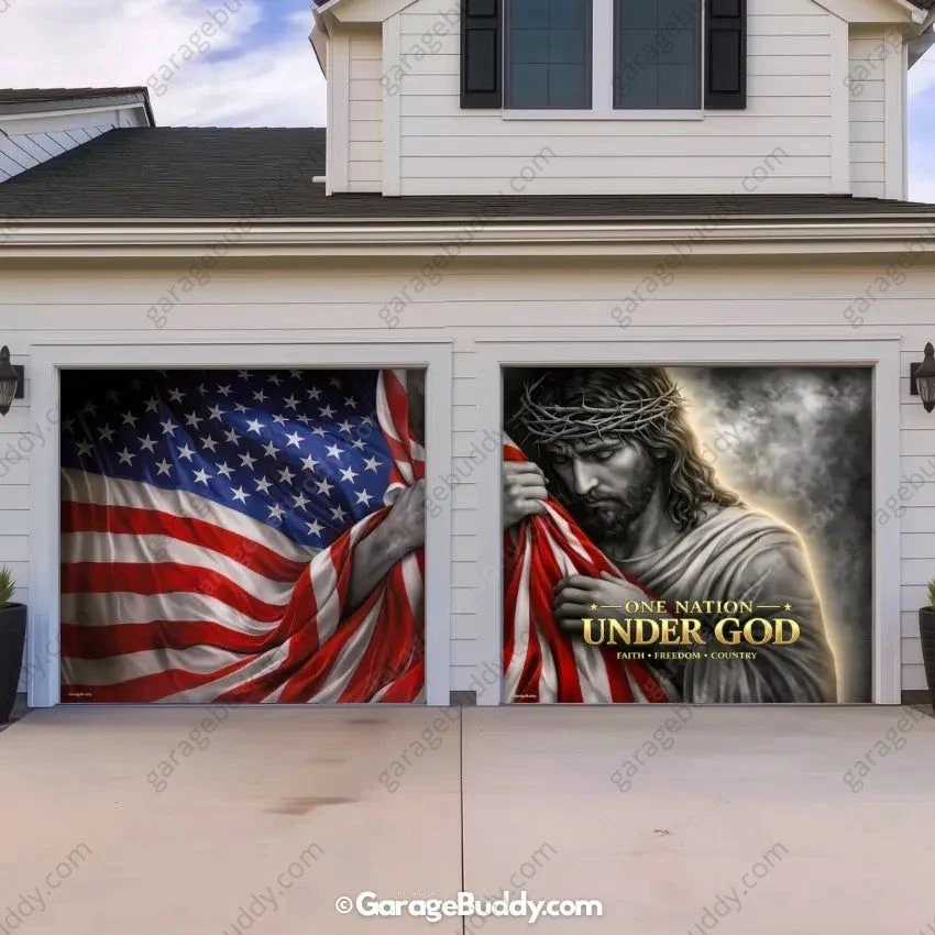 One Nation Under God | Patriotic Garage Door Cover - Image 6