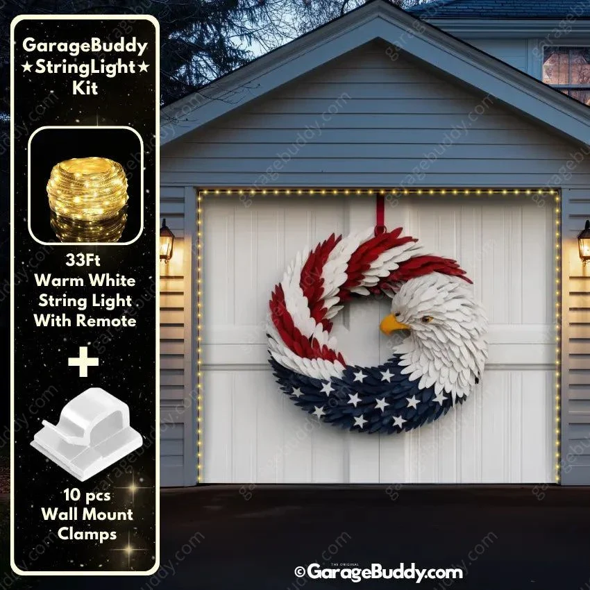 Patriotic Eagle Wreath | Patriotic Garage Door Cover - Image 3