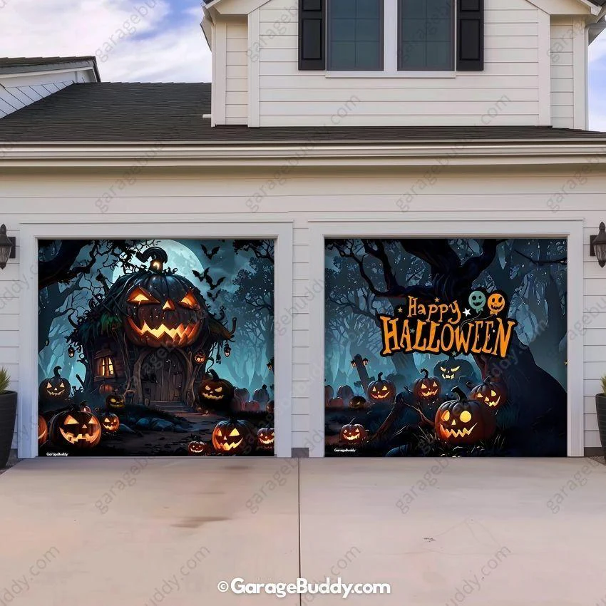 Pumpkin House | Halloween Garage Door Cover - Image 3