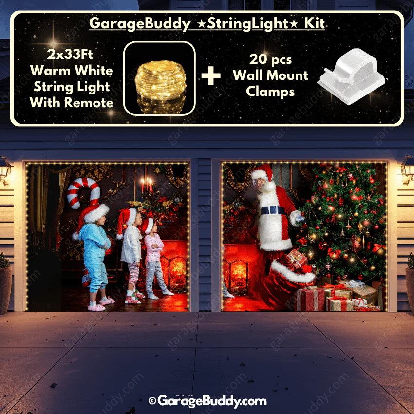 Santa With Kids | Christmas Garage Door Cover - Image 13