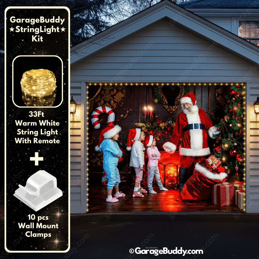 Santa With Kids | Christmas Garage Door Cover - Image 9