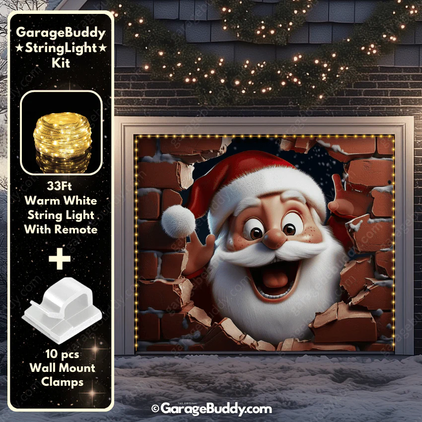 Santa's Surprise | Christmas Garage Door Cover - Image 10