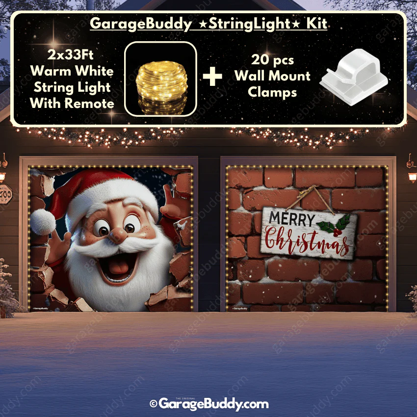 Santa's Surprise | Christmas Garage Door Cover - Image 20