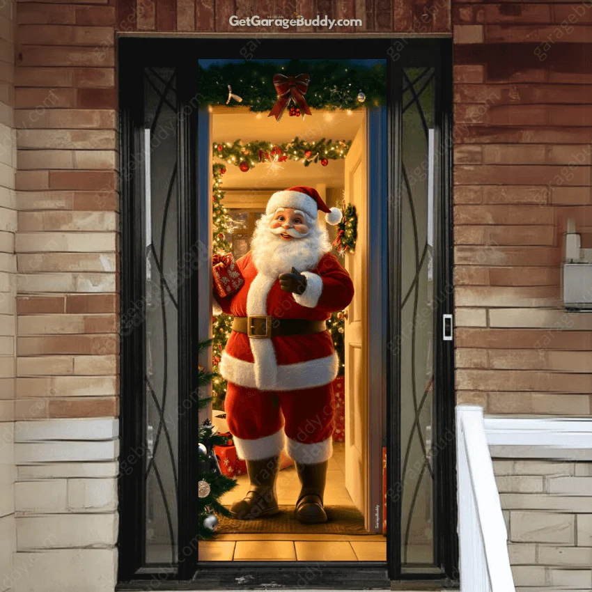 Santa's Welcome | Christmas Front Door Cover - Image 8