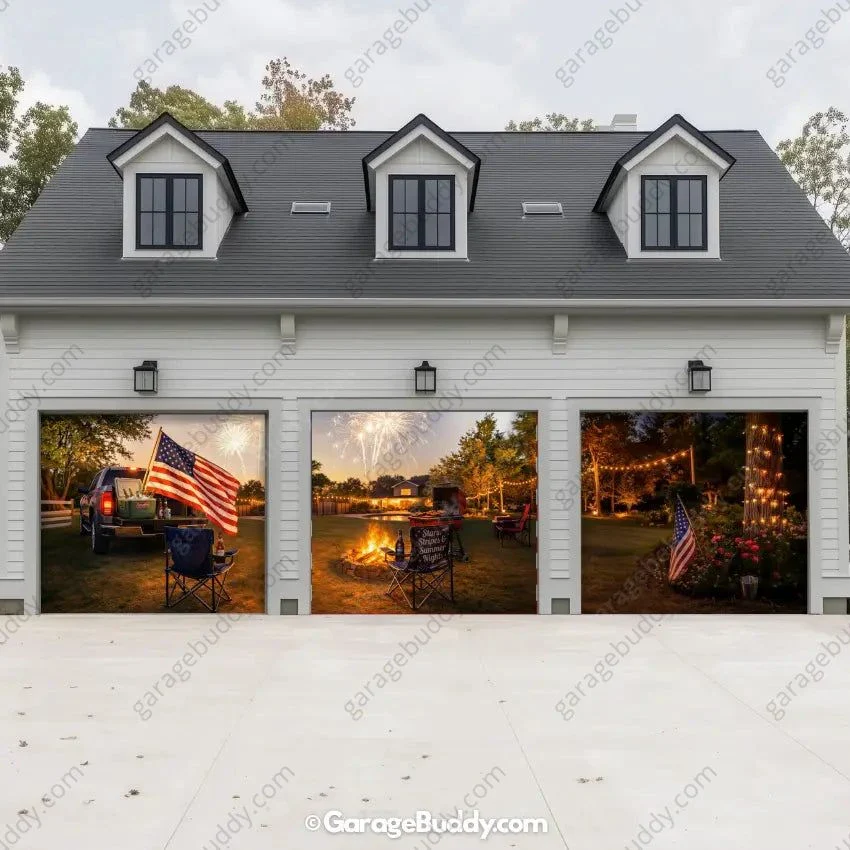 Stars Stripes & Summer Nights | Patriotic Garage Door Cover - Image 16