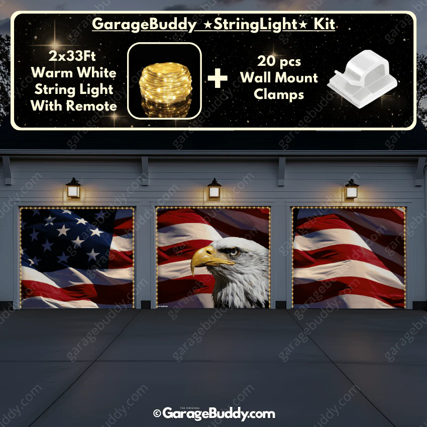 American Bald Eagle & US Flag | Patriotic Garage Door Cover - Image 10