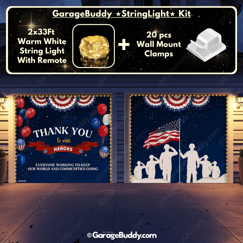Thank You Heroes | Patriotic Garage Door Cover - Image 10
