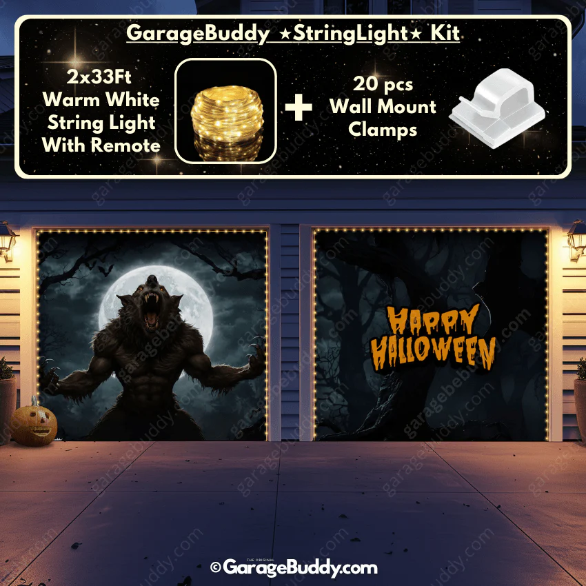 Werewolf Scene | Halloween Garage Door Cover - Image 12