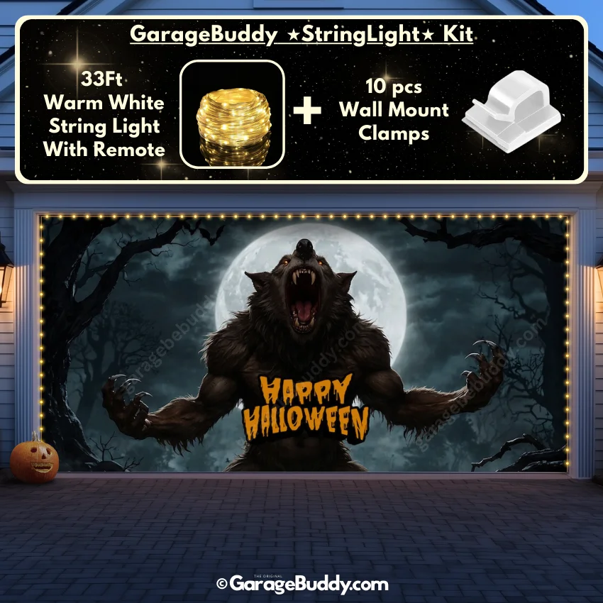 Werewolf Scene | Halloween Garage Door Cover - Image 16