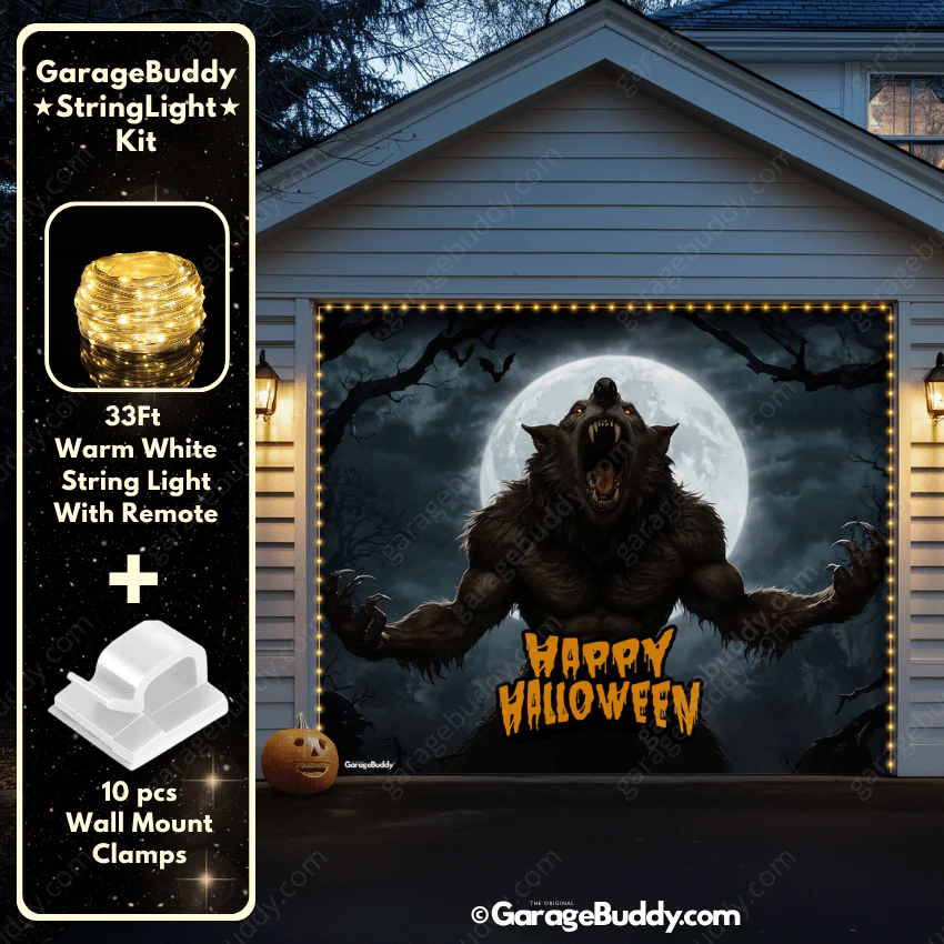 Werewolf Scene | Halloween Garage Door Cover - Image 9